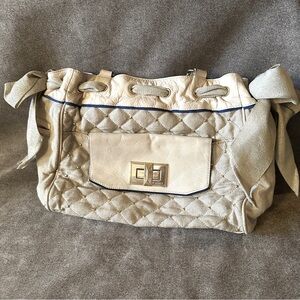 JUICY COUTURE Ivory Quilted Y2K Day Dreamer Bag